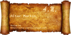 Alter Martin névjegykártya