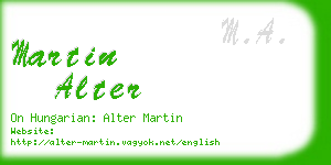 martin alter business card